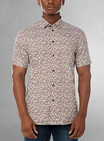 Chemise décontractée en stretch à manches courtes pour hommes