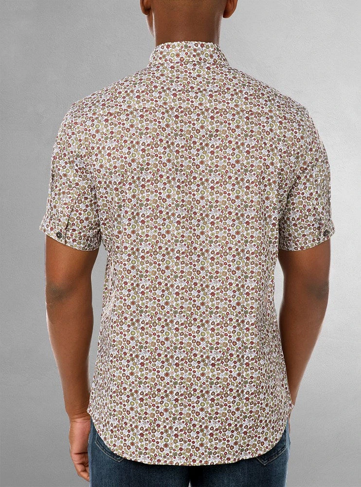 Chemise décontractée en stretch à manches courtes pour hommes