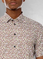 Chemise décontractée en stretch à manches courtes pour hommes