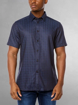 Chemise décontractée en stretch à manches courtes pour hommes