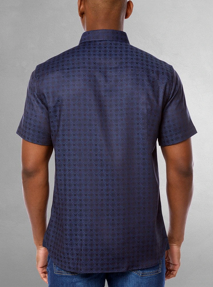 Chemise décontractée en stretch à manches courtes pour hommes