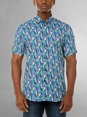Chemise décontractée en stretch à manches courtes pour hommes