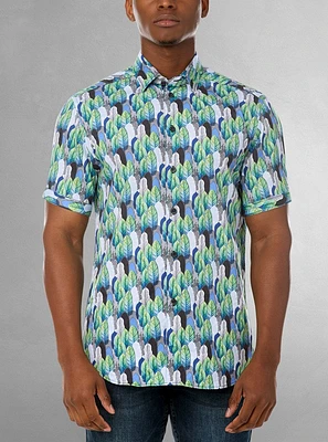 Men's casual short sleeve stretch shirt