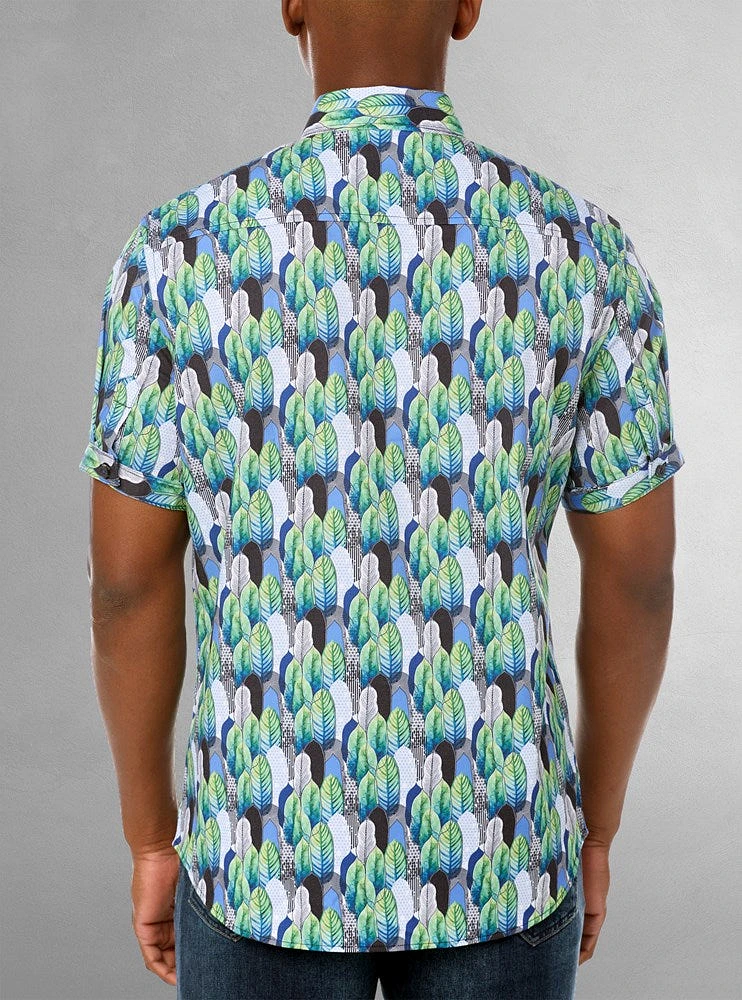 Men's casual short sleeve stretch shirt
