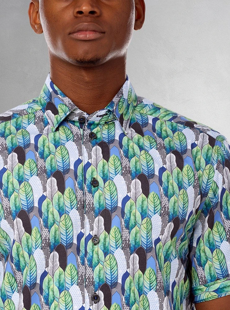 Men's casual short sleeve stretch shirt