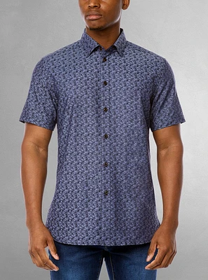 Chemise décontractée en stretch à manches courtes pour hommes