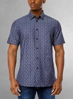 Chemise décontractée en stretch à manches courtes pour hommes
