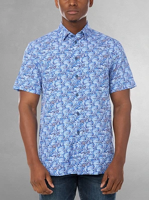 Men's casual short sleeve stretch shirt