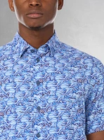 Men's casual short sleeve stretch shirt