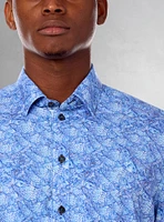 Chemise décontractée en stretch à manches courtes pour hommes