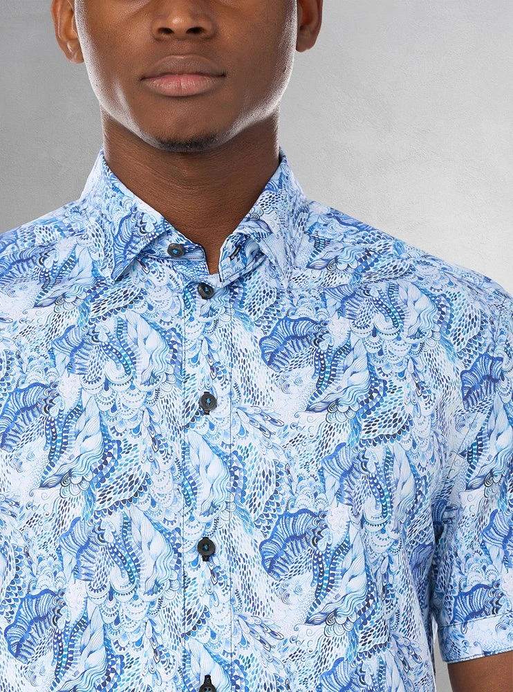 Men's casual short sleeve stretch shirt