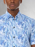 Men's casual short sleeve stretch shirt