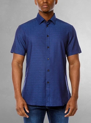 Chemise décontractée en stretch à manches courtes pour hommes