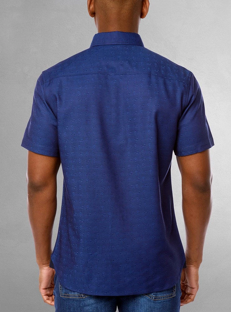 Chemise décontractée en stretch à manches courtes pour hommes
