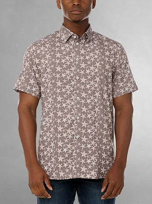 Chemise décontractée en stretch à manches courtes pour hommes