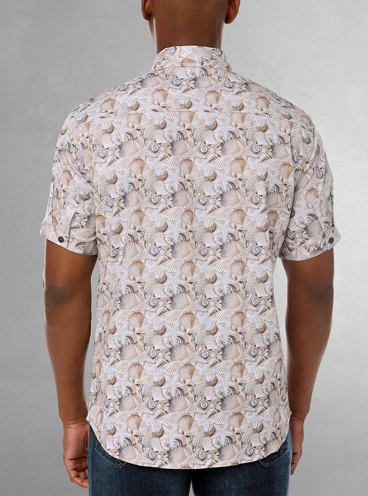 Men's casual short sleeve stretch shirt