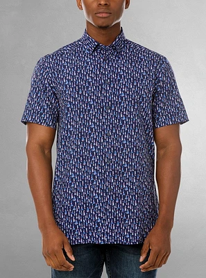 Men's casual short sleeve stretch shirt