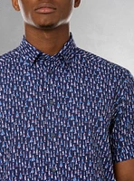 Men's casual short sleeve stretch shirt