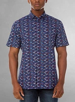 Chemise décontractée en stretch à manches courtes pour hommes