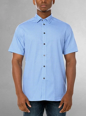 Chemise décontractée en stretch à manches courtes pour hommes