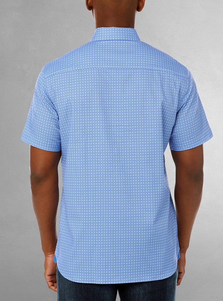 Chemise décontractée en stretch à manches courtes pour hommes