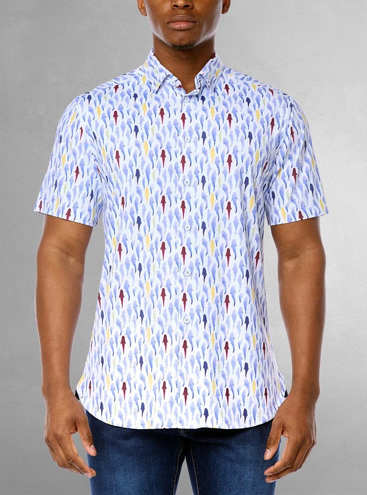 Men's casual short sleeve stretch shirt