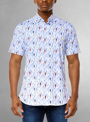 Men's casual short sleeve stretch shirt