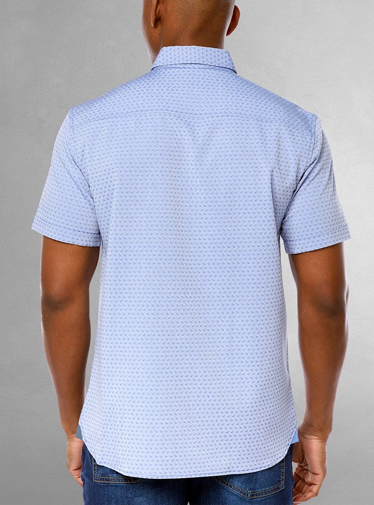 Chemise décontractée en stretch à manches courtes pour hommes