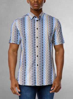 Chemise décontractée en stretch à manches courtes pour hommes