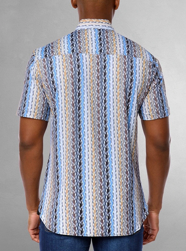 Chemise décontractée en stretch à manches courtes pour hommes
