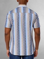 Chemise décontractée en stretch à manches courtes pour hommes