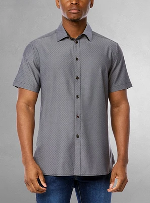 Chemise décontractée en stretch à manches courtes pour hommes