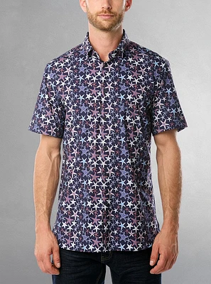 Men's casual short sleeve stretch shirt