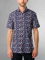 Men's casual short sleeve stretch shirt