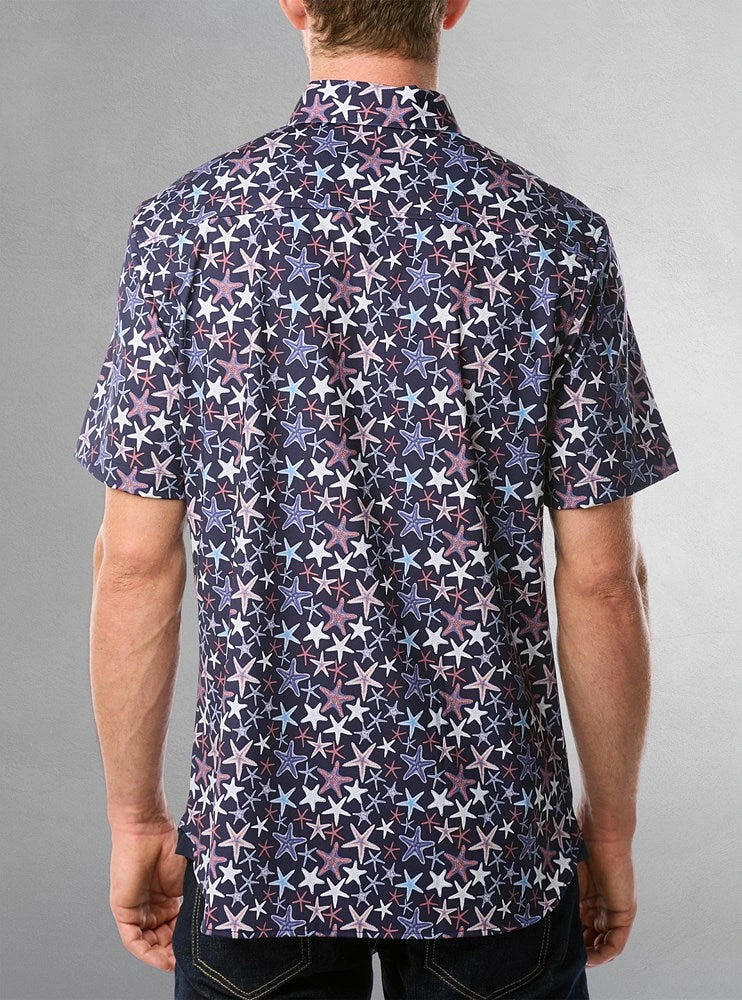 Men's casual short sleeve stretch shirt