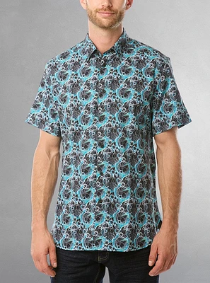 Chemise décontractée en stretch à manches courtes pour hommes