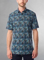 Chemise décontractée en stretch à manches courtes pour hommes