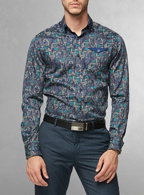 Men's casual long sleeve stretch shirt