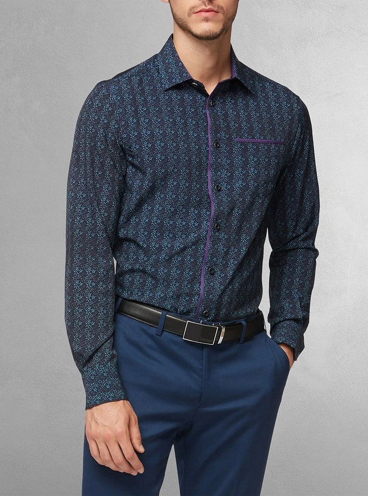 Men's casual long sleeve stretch shirt