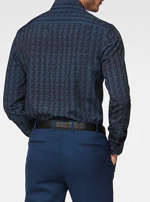 Chemise décontractée à manches longues en stretch pour hommes