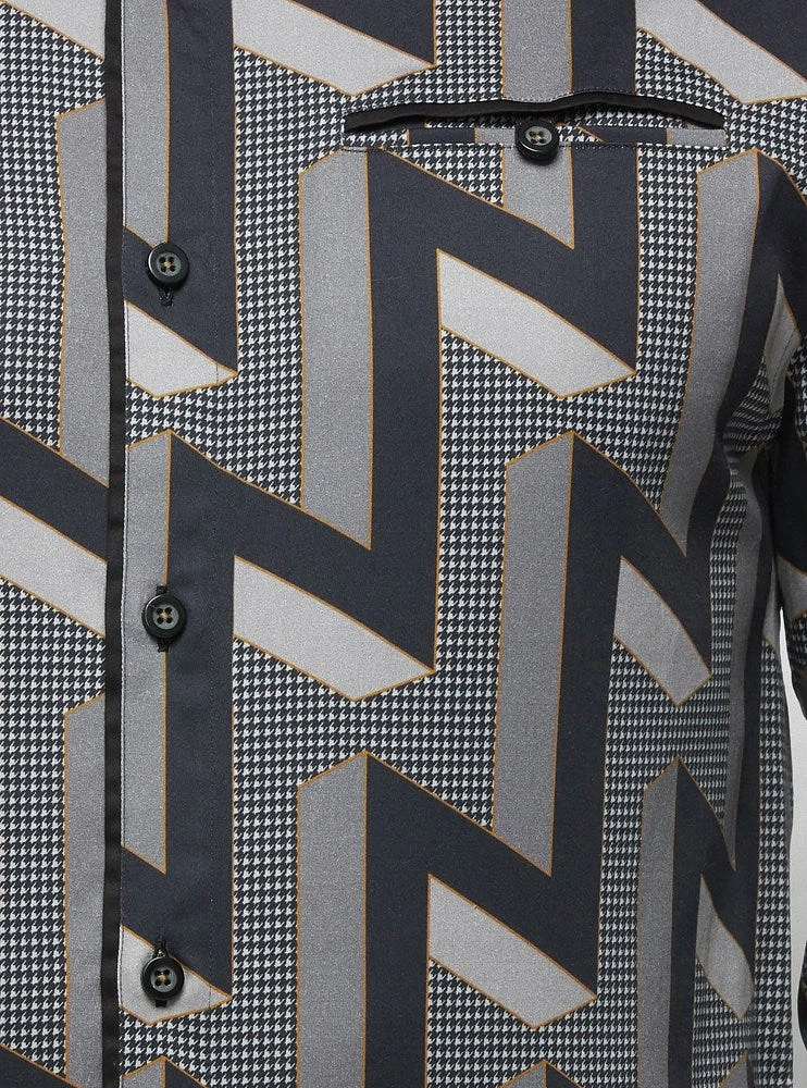 Chemise décontractée à manches longues en stretch pour hommes