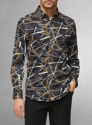Men's casual long sleeve stretch shirt