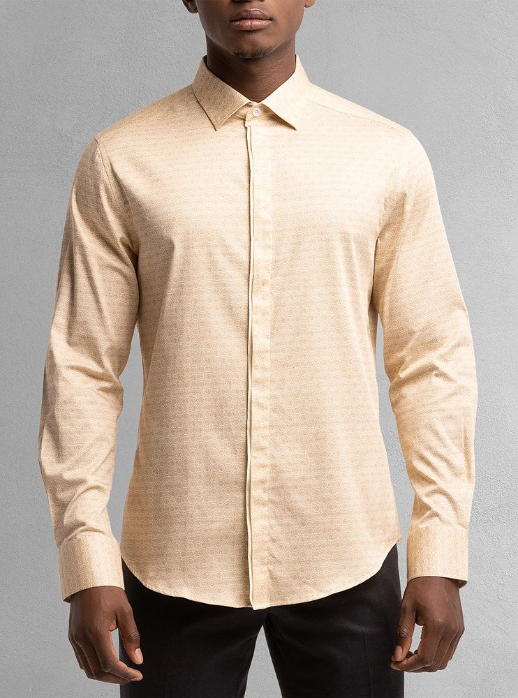 Men's casual long sleeve stretch shirt