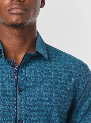 Chemise décontractée à manches longues en stretch pour hommes