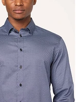 Chemise décontractée à manches longues en stretch pour hommes