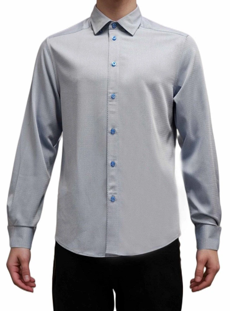 Chemise décontractée à manches longues en stretch pour hommes