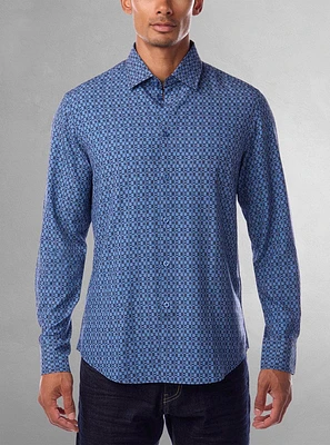 Men's casual long sleeve stretch shirt