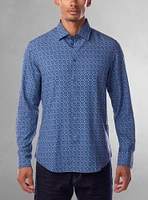 Chemise décontractée à manches longues en stretch pour hommes