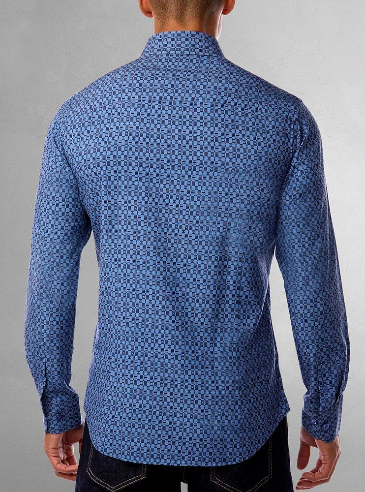 Chemise décontractée à manches longues en stretch pour hommes