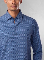 Chemise décontractée à manches longues en stretch pour hommes
